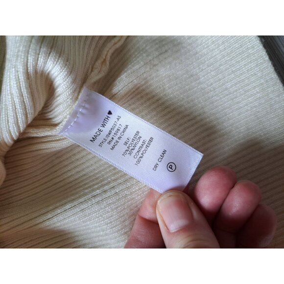 Womens Arula Pmus Size 3XL Ivory Top Sheer Smocked Puff Sleeve Shimmer Knit Boho - Picture 7 of 9